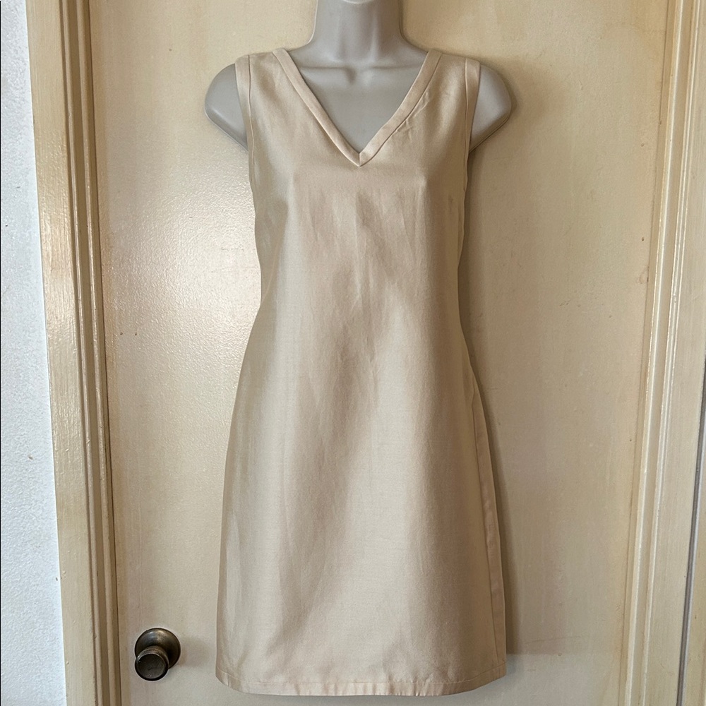 Talbots Buttercup Yellow Silk/Cotton Blend Midi Dress size 2P